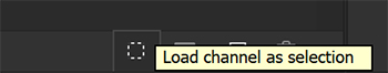 A screenshot showing the load selection button in the channels panel