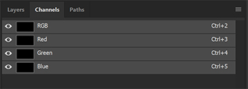 A screenshot of the channels panel