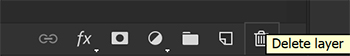 A screenshot showing where to find the delete layer button