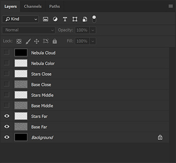 A screenshot of the current layer stack