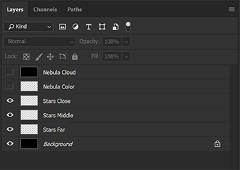 A screenshot of the current layer stack