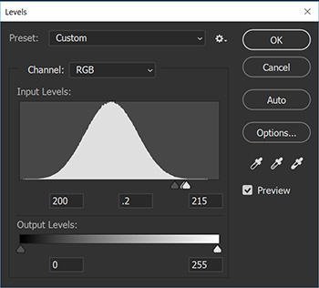 A screenshot of the levels dialog for our middle stars.
