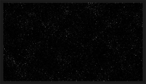 A screenshot of the starfield brightened by the clouds